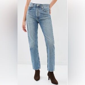 Agolde Blue Straight Leg Jeans
